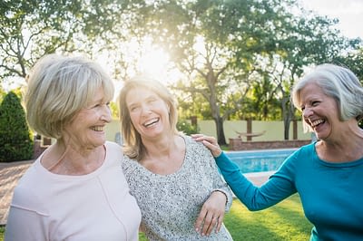 Three women in backyard Encouragement for Mature Women