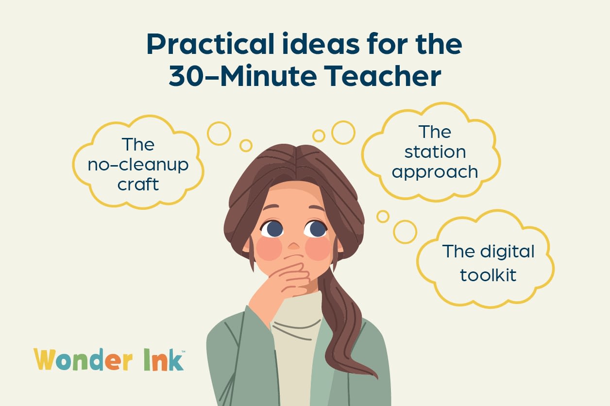 Three practical ideas for the 30-minute teacher, as explained below