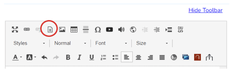 image of web page tool bar